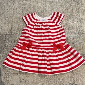 Mayoral Striped Dress with Red Bows